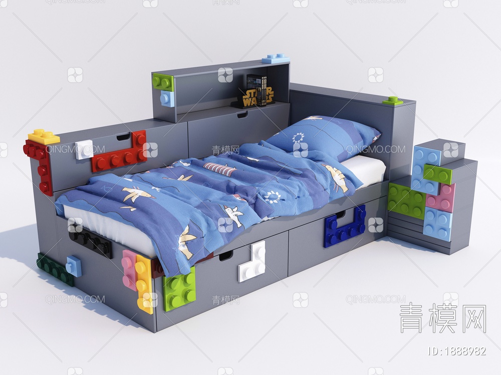 儿童床3D模型下载【ID:1888982】