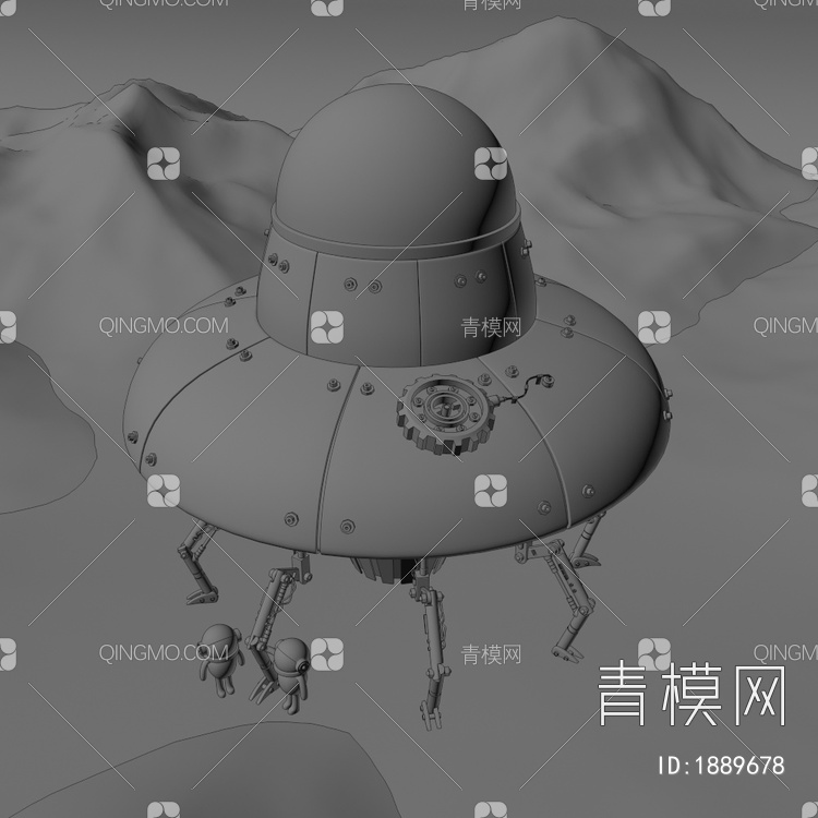 美陈摆件 潮玩外星人飞船3D模型下载【ID:1889678】