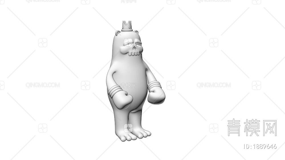 美陈摆件 拳击熊3D模型下载【ID:1889646】