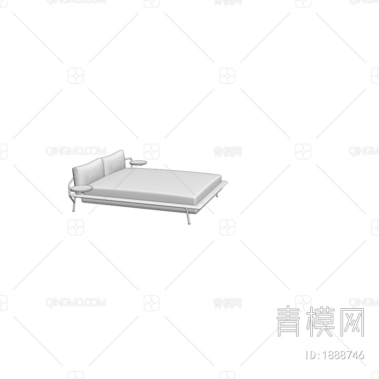 Bed Kier双人床3D模型下载【ID:1888746】