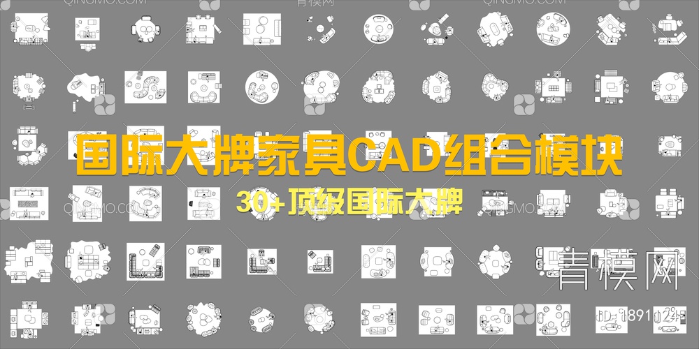 国际大牌家具CAD组合模块【ID:1891124】