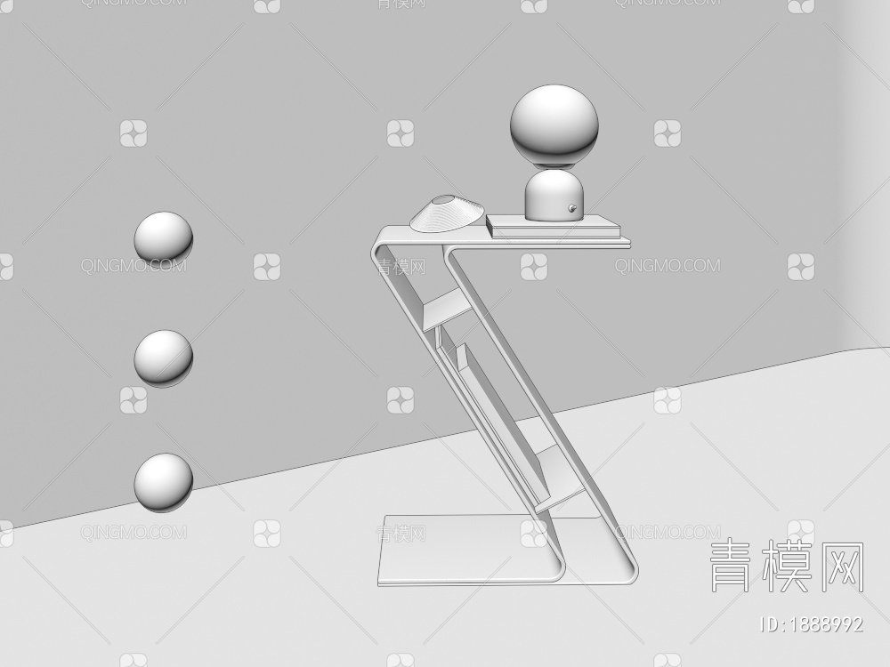 金属，白色，多功能，边几，角几3D模型下载【ID:1888992】