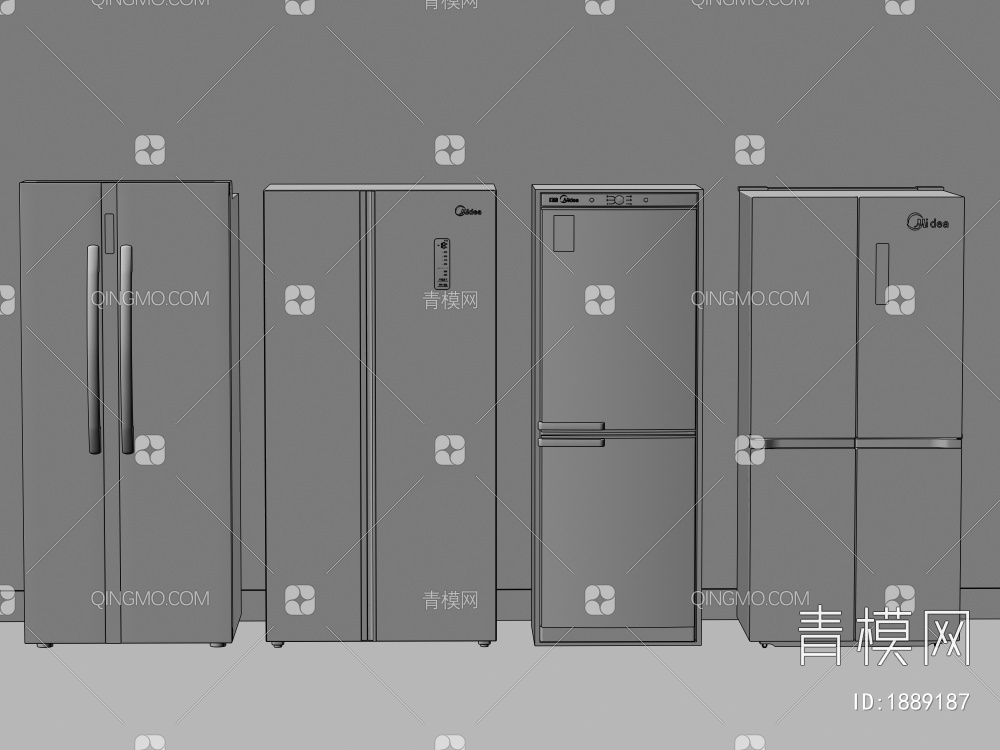 冰箱 双开门冰箱 双门冰箱 三门冰箱 智能冰箱 冰柜3D模型下载【ID:1889187】