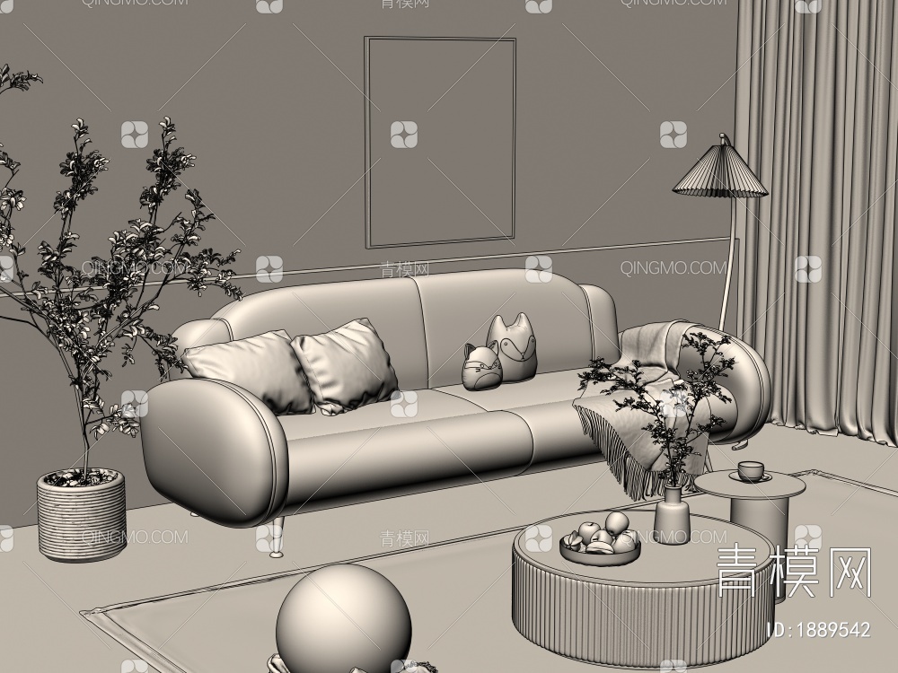 多人沙发3D模型下载【ID:1889542】