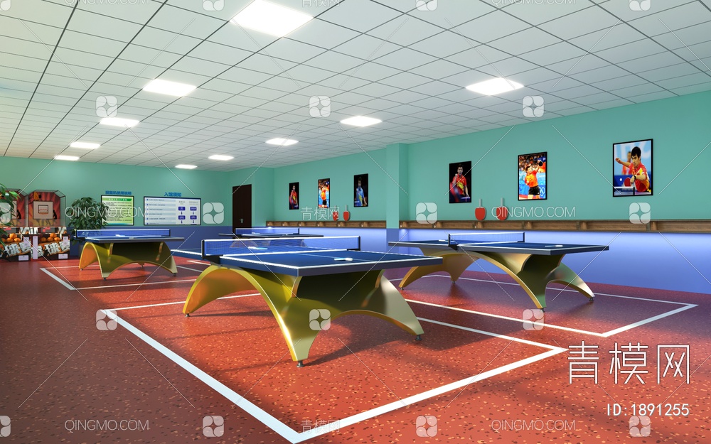 乒乓球室3D模型下载【ID:1891255】