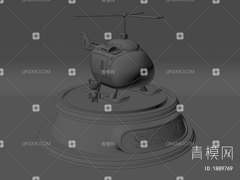 美陈摆件 潮玩苏克贝塔直升机3D模型下载【ID:1889769】