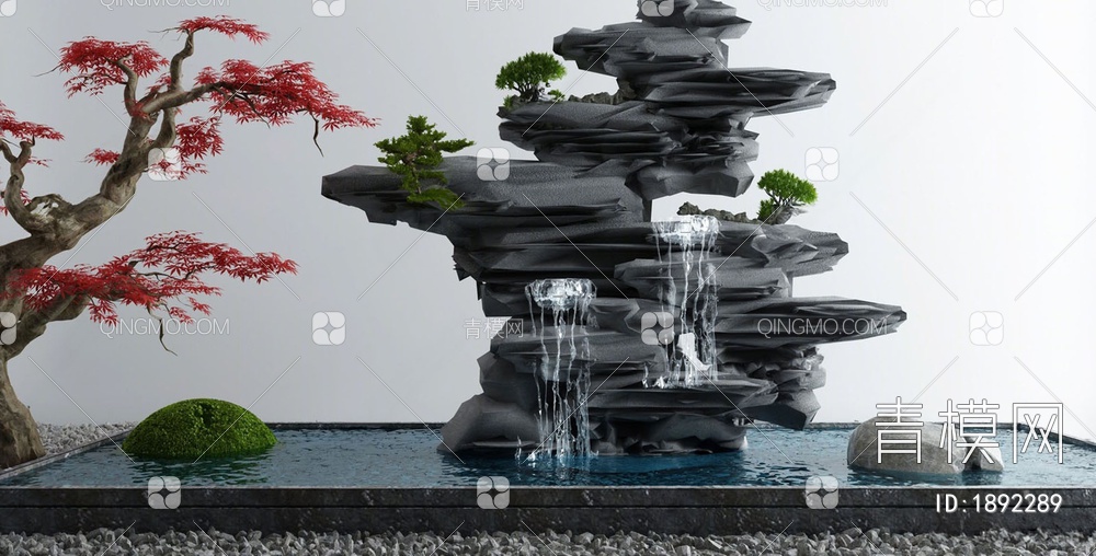 喷泉，假山3D模型下载【ID:1892289】
