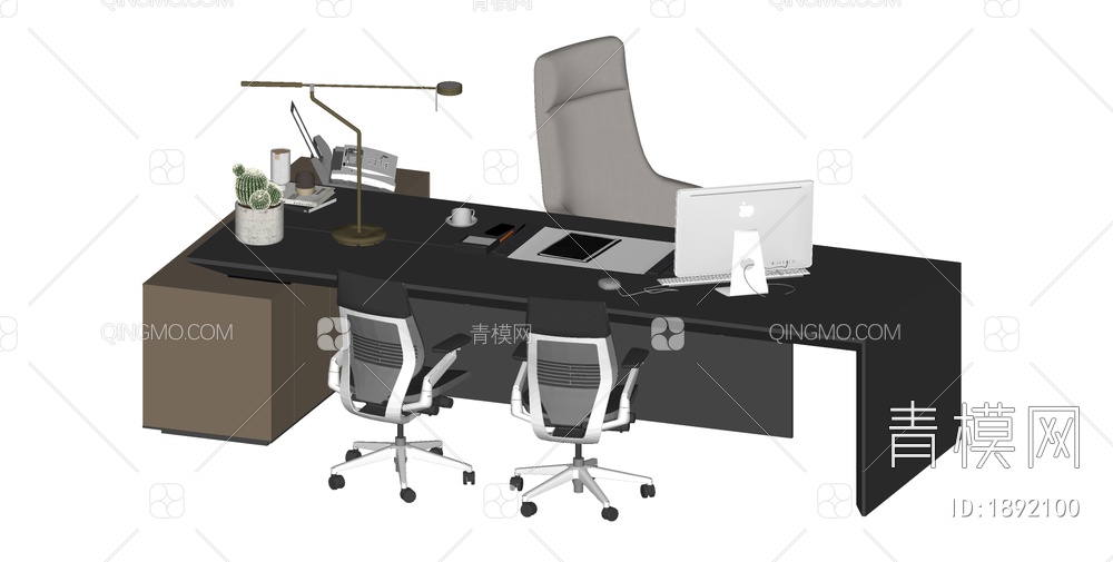 办公桌椅组合SU模型下载【ID:1892100】