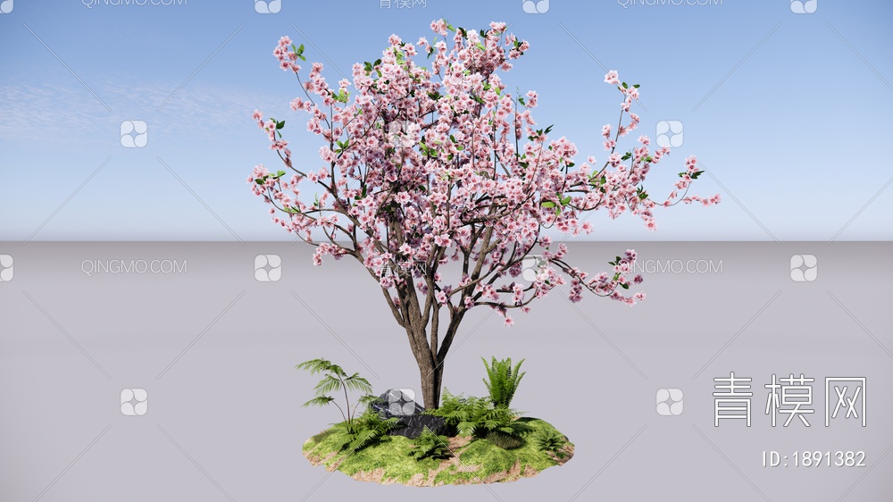 桃花树SU模型下载【ID:1891382】