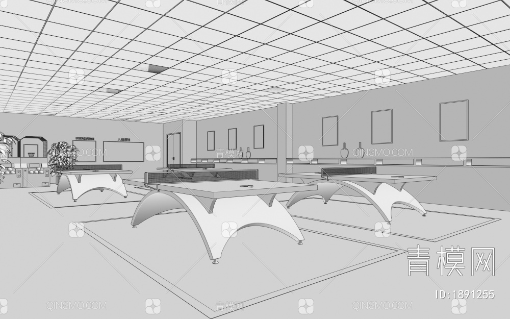 乒乓球室3D模型下载【ID:1891255】