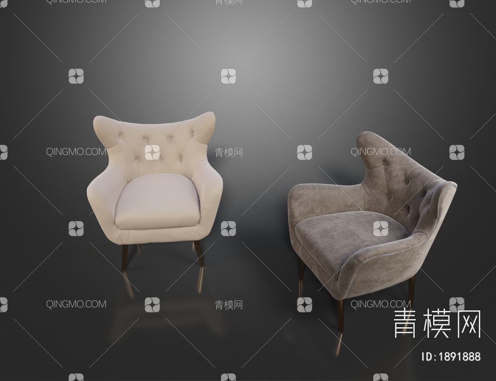 休闲单人扶手椅3D模型下载【ID:1891888】