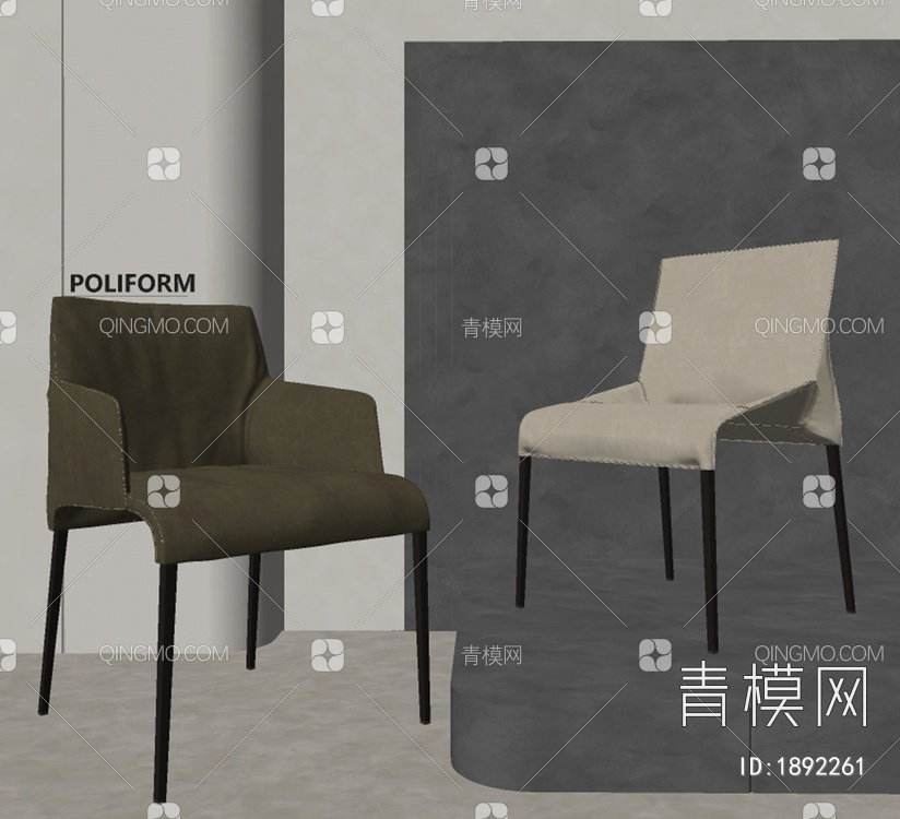 poliform 椅子 单椅SU模型下载【ID:1892261】