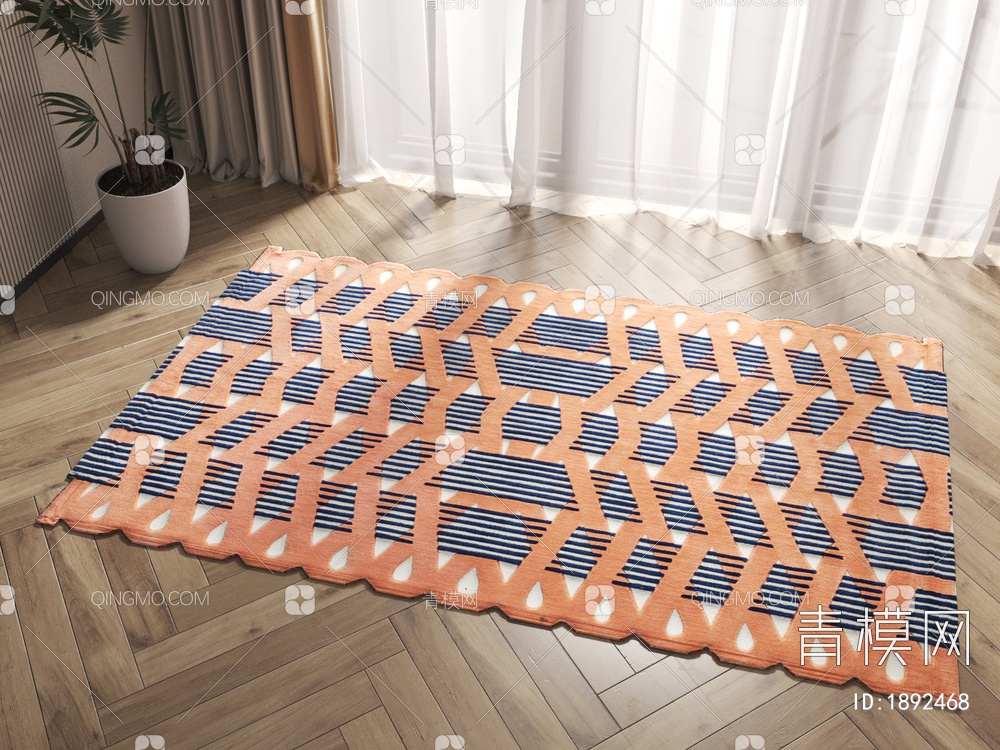 方形抽象几何地毯3D模型下载【ID:1892468】