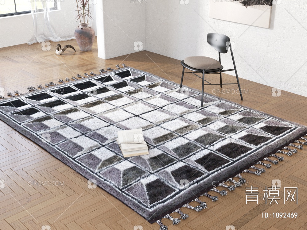 方形抽象几何地毯3D模型下载【ID:1892469】
