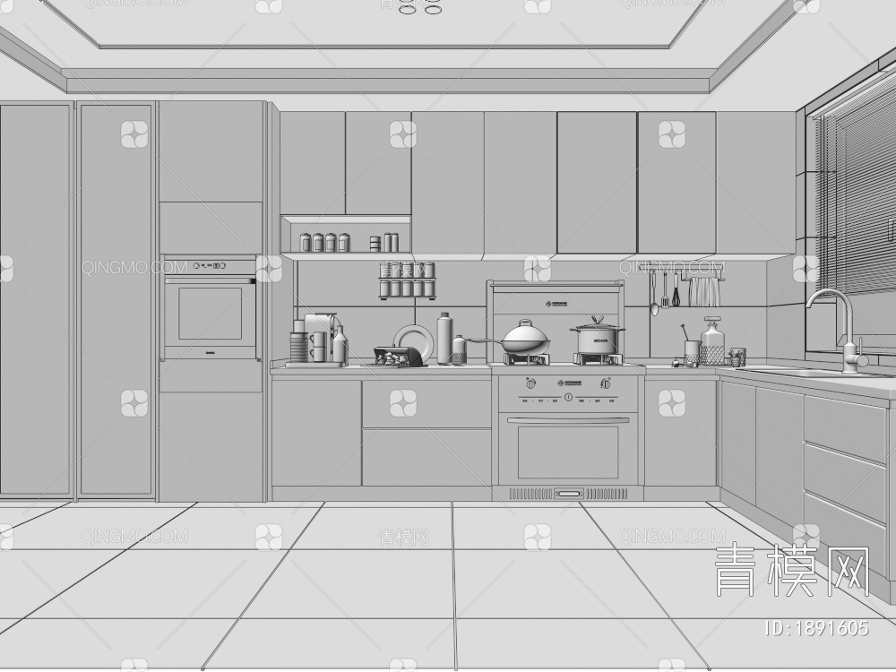 家居厨房3D模型下载【ID:1891605】