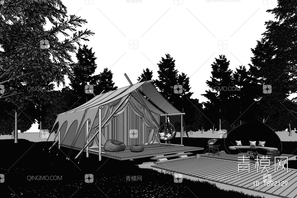 户外露营帐篷3D模型下载【ID:1892129】
