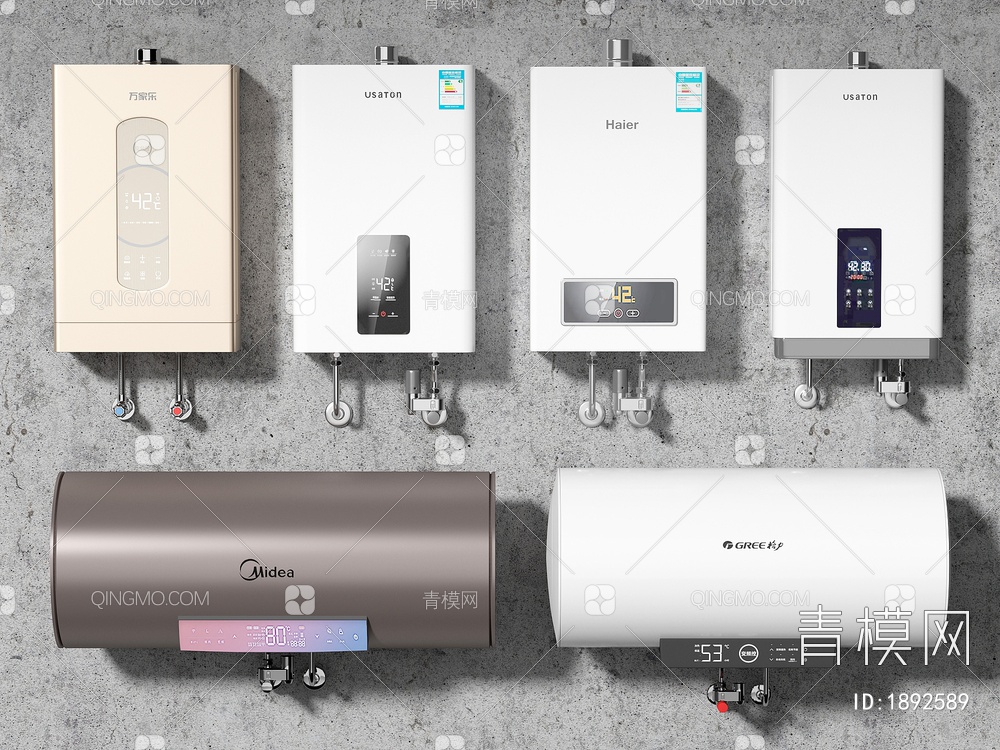 热水器 电热水器 燃气热水器 智能热水器 零冷水热水器3D模型下载【ID:1892589】