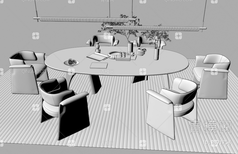 餐桌椅3D模型下载【ID:1891758】