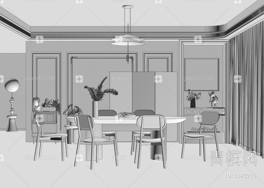 餐厅3D模型下载【ID:1892211】