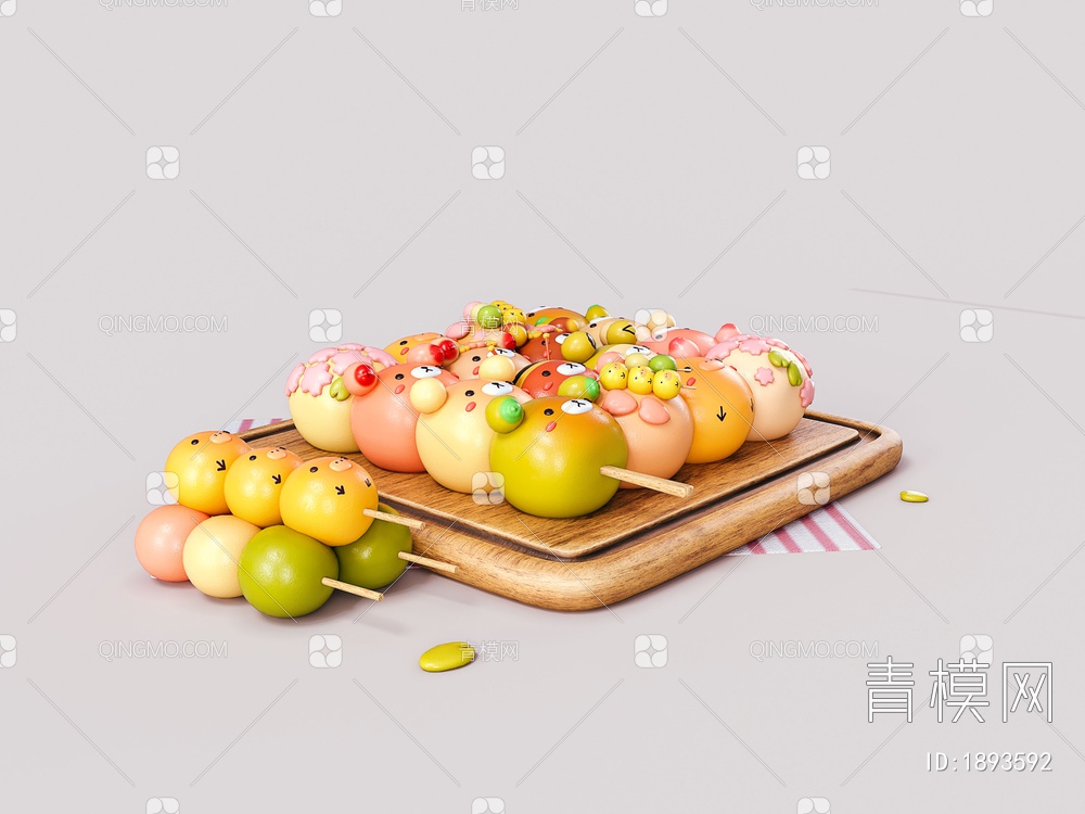 食物 儿童面包3D模型下载【ID:1893592】