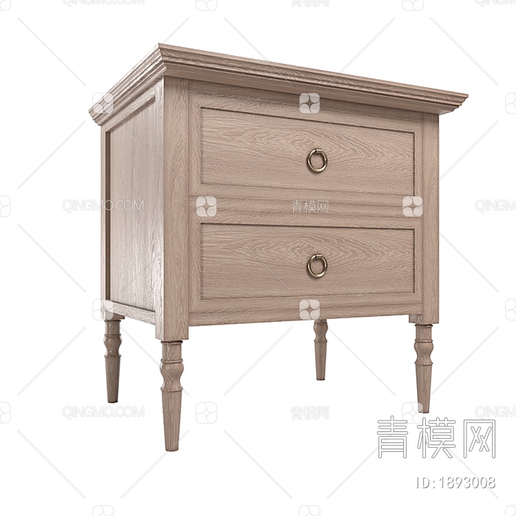 床头柜，家具，边柜，实木床头柜3D模型下载【ID:1893008】