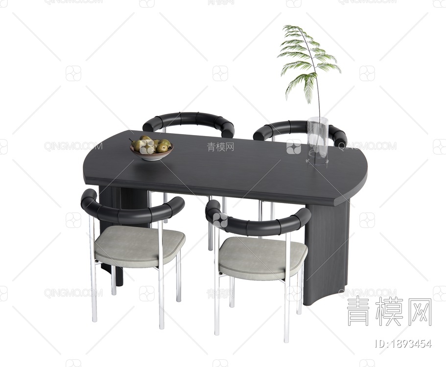 餐桌椅组合SU模型下载【ID:1893454】