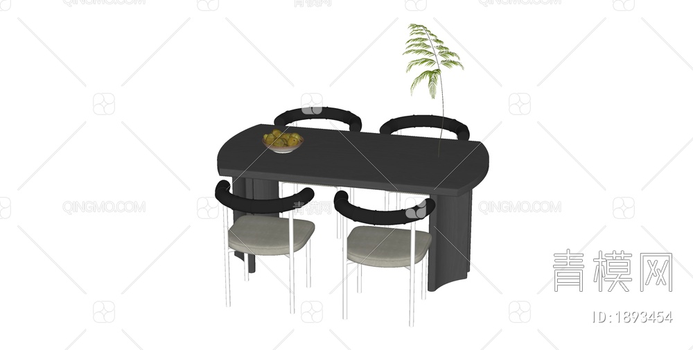 餐桌椅组合SU模型下载【ID:1893454】