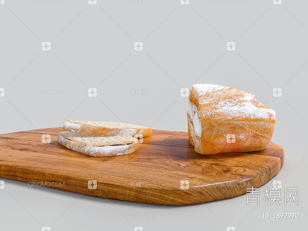 食品 面包 菜板3D模型下载【ID:1892990】