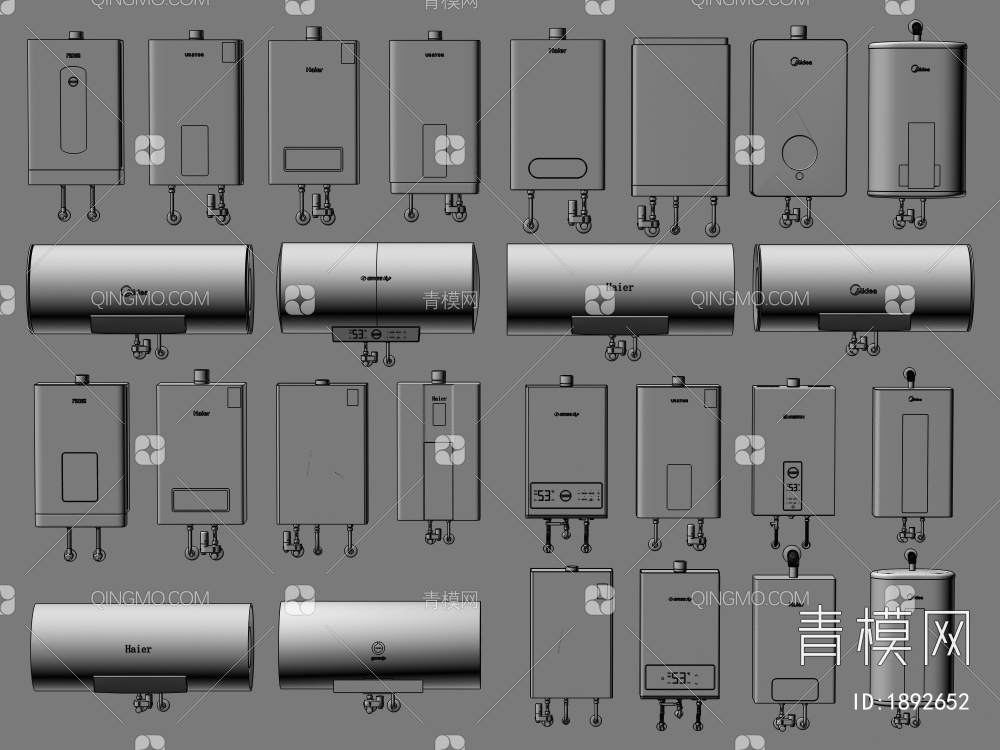 热水器 电热水器 燃气热水器 智能热水器 零冷水热水器3D模型下载【ID:1892652】
