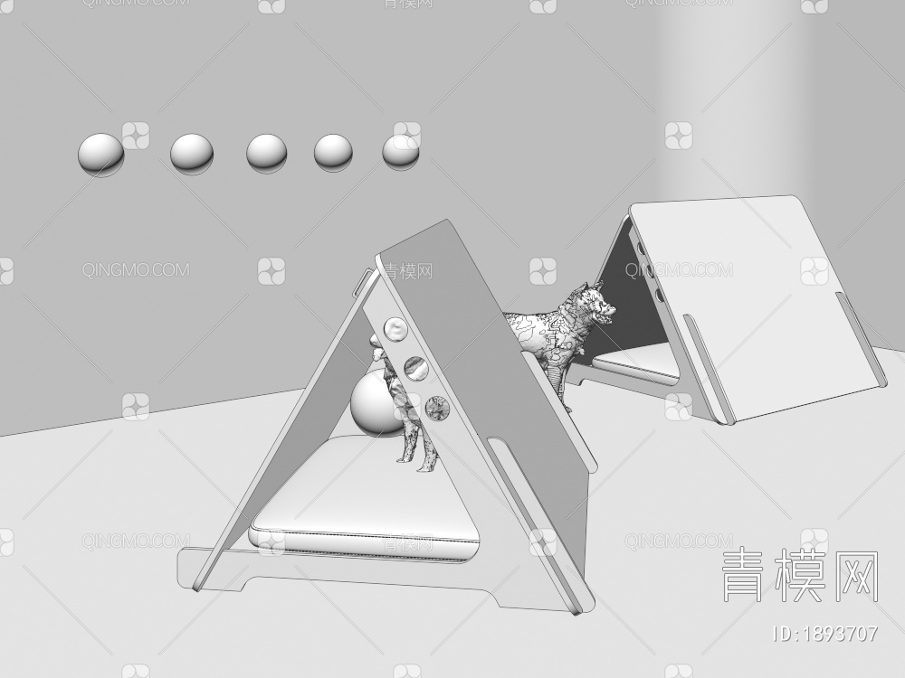 木作，三角体，帐篷，狗窝，猫窝，宠物窝3D模型下载【ID:1893707】