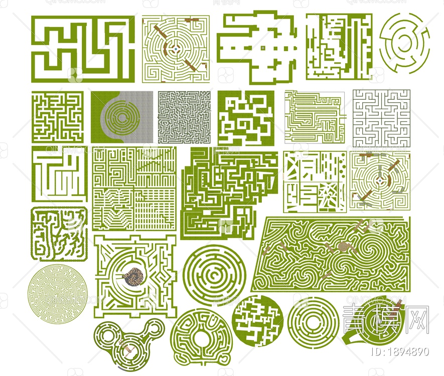 景观迷宫SU模型下载【ID:1894890】