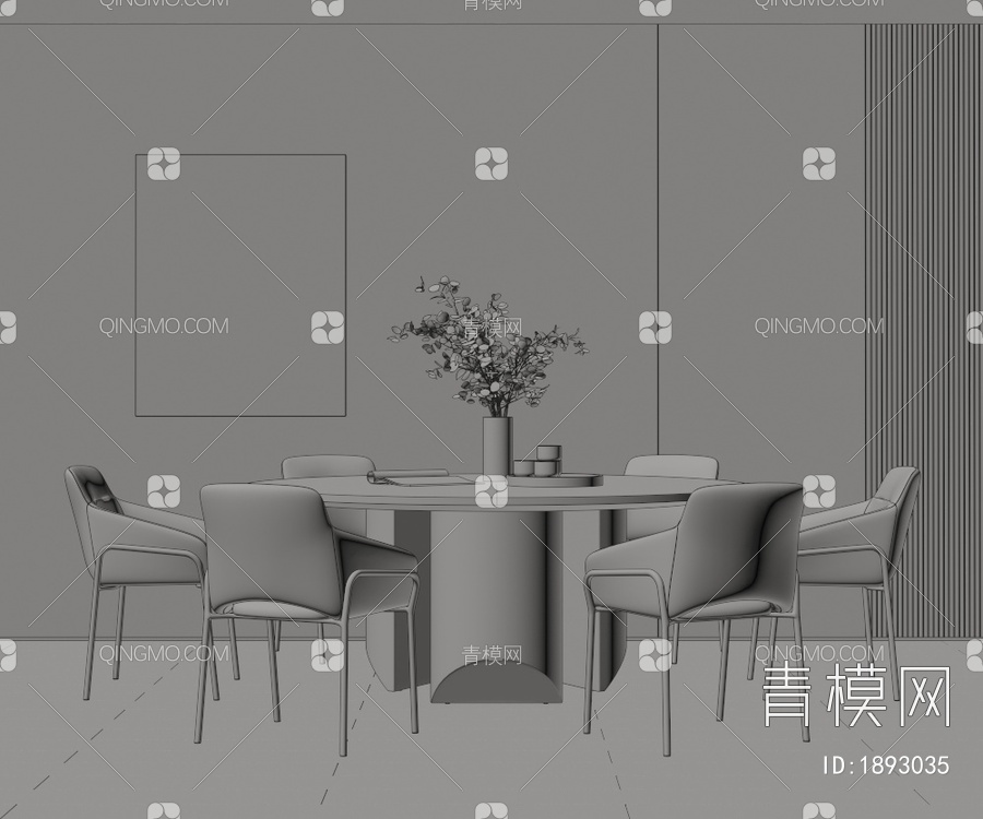 餐桌椅组合3D模型下载【ID:1893035】