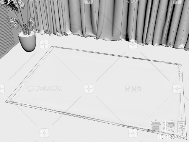 方形抽象几何地毯3D模型下载【ID:1892464】