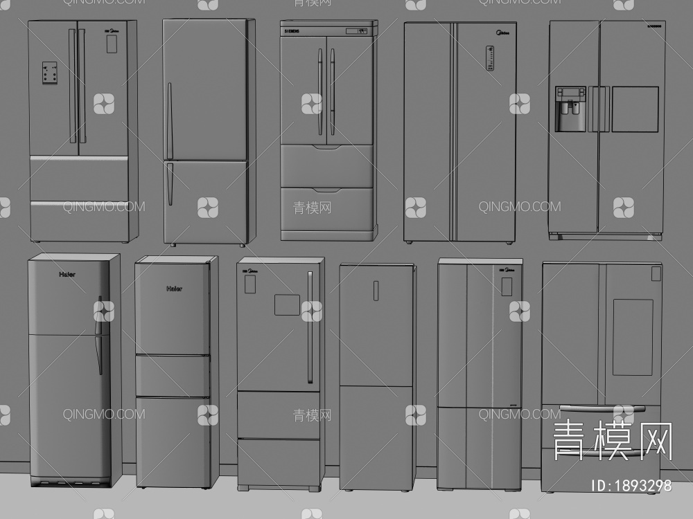 冰箱 双开门冰箱 双门冰箱 三门冰箱 智能冰箱 冰柜3D模型下载【ID:1893298】
