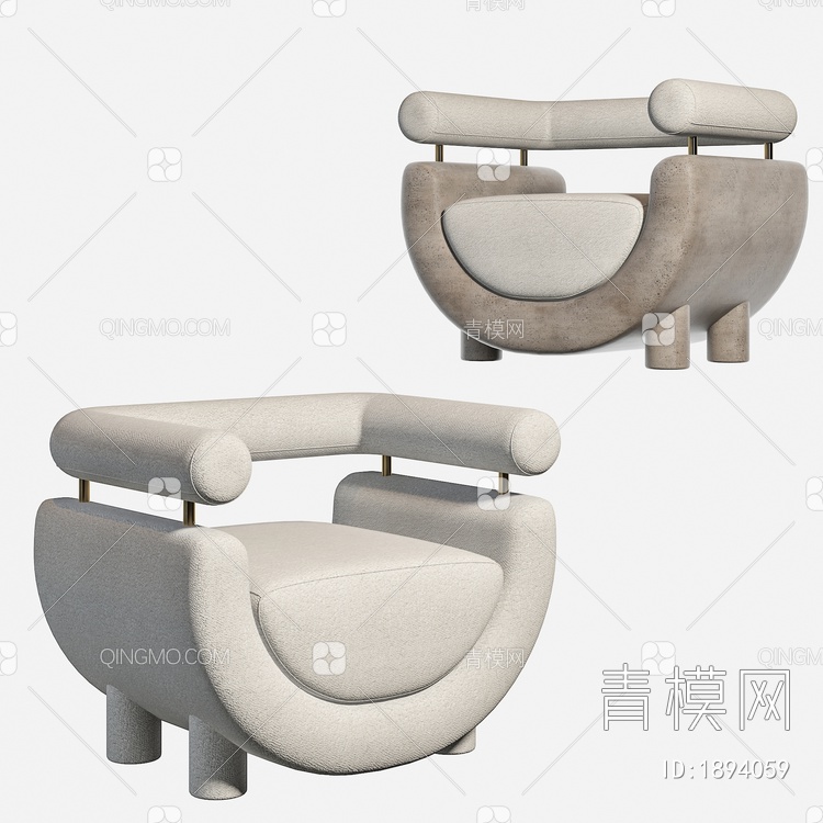 单人沙发3D模型下载【ID:1894059】