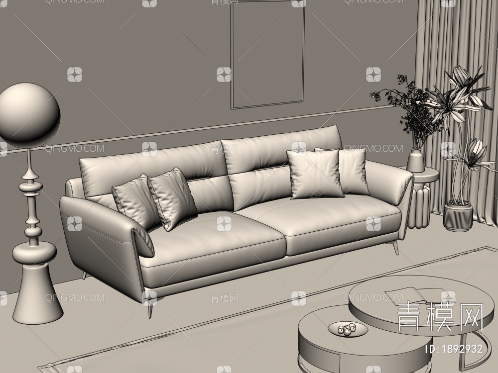 多人沙发3D模型下载【ID:1892932】