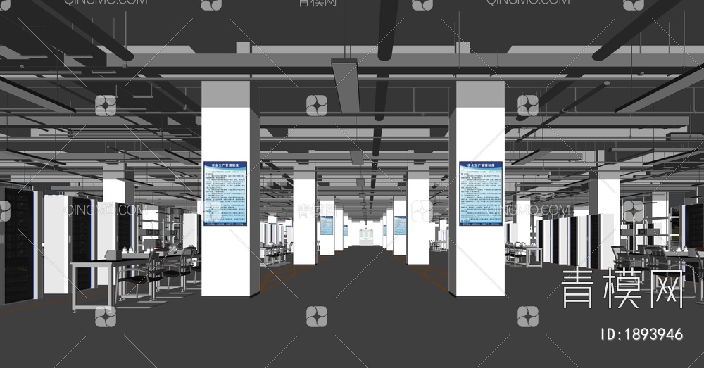 厂房车间SU模型下载【ID:1893946】