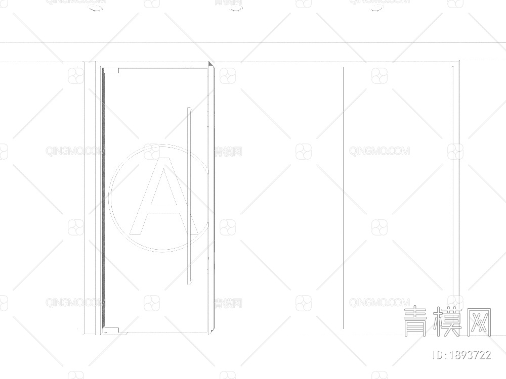 玻璃贴纸 玻璃门3D模型下载【ID:1893722】