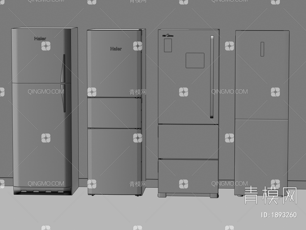 冰箱 双开门冰箱 双门冰箱 三门冰箱 智能冰箱 冰柜3D模型下载【ID:1893260】