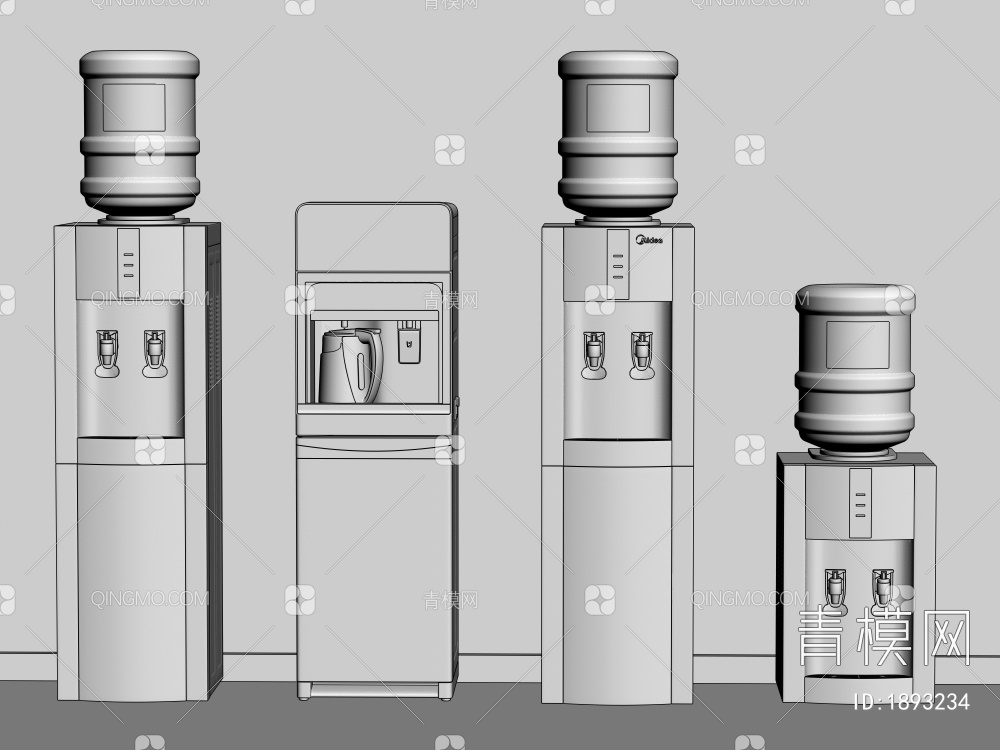 饮水机 净水器 挂壁饮水机 直饮水 桶装水 开水机 热水壶 茶吧机3D模型下载【ID:1893234】