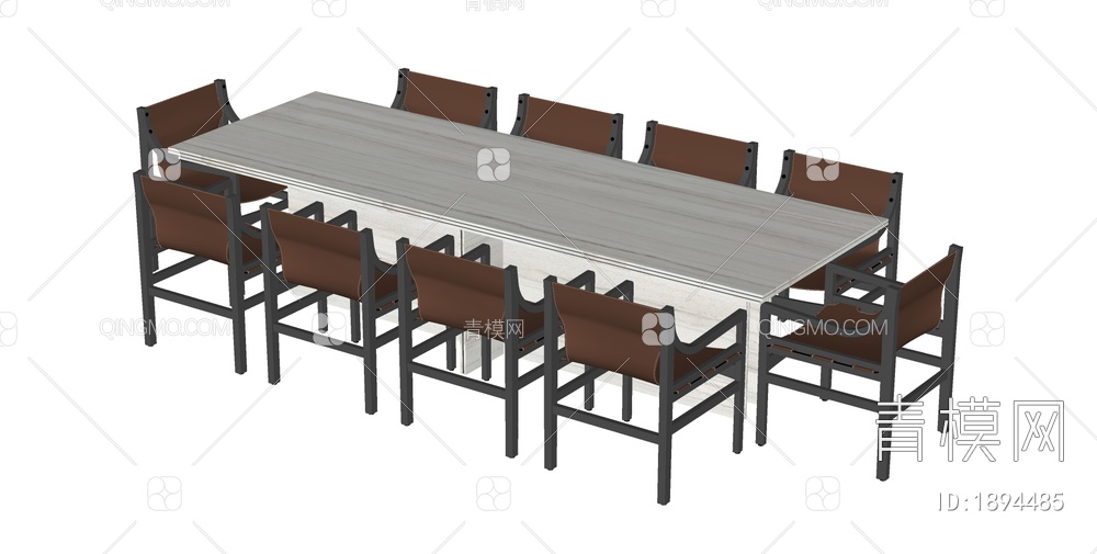 餐桌椅组合SU模型下载【ID:1894485】