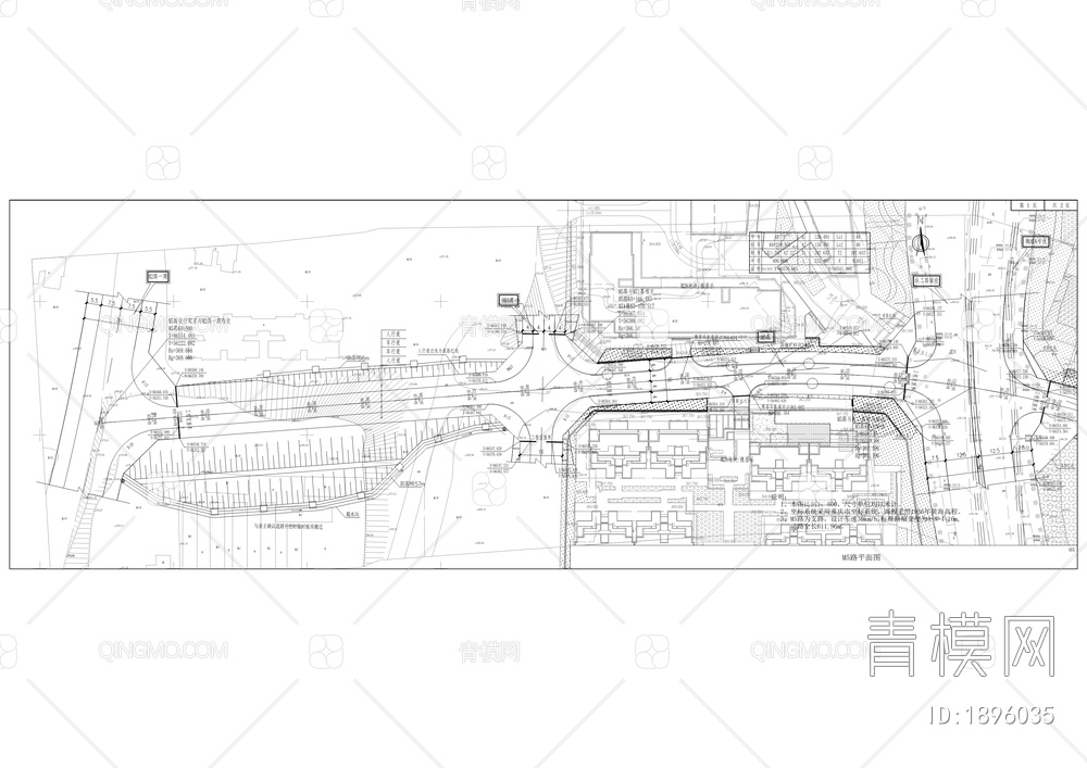 蔡家组团M标准分区M5路、M6路、MZ2三条道路【ID:1896035】