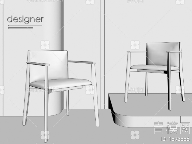 餐椅3D模型下载【ID:1893886】