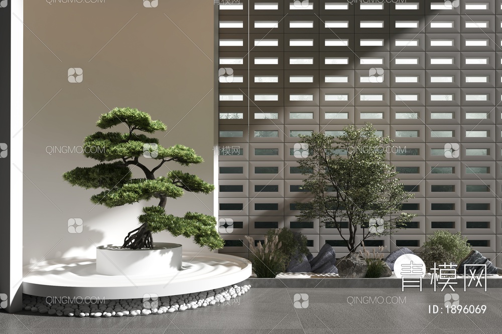 绿植造景，植物组合，植物堆3D模型下载【ID:1896069】