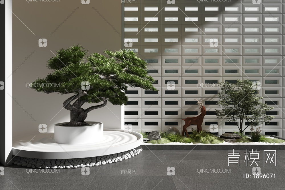绿植造景，植物组合，植物堆3D模型下载【ID:1896071】
