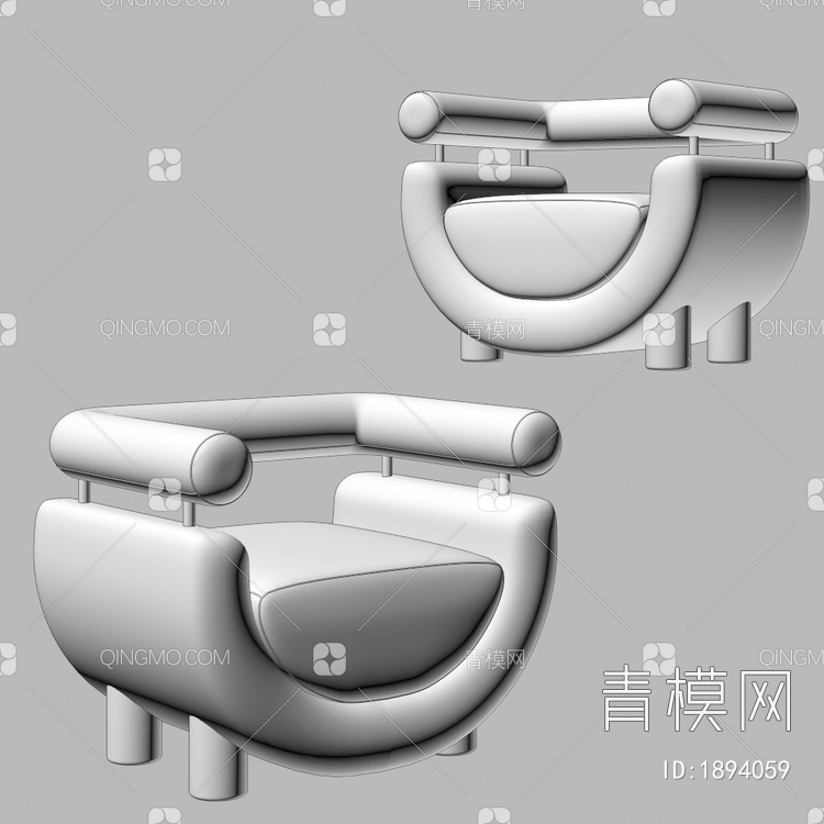 单人沙发3D模型下载【ID:1894059】