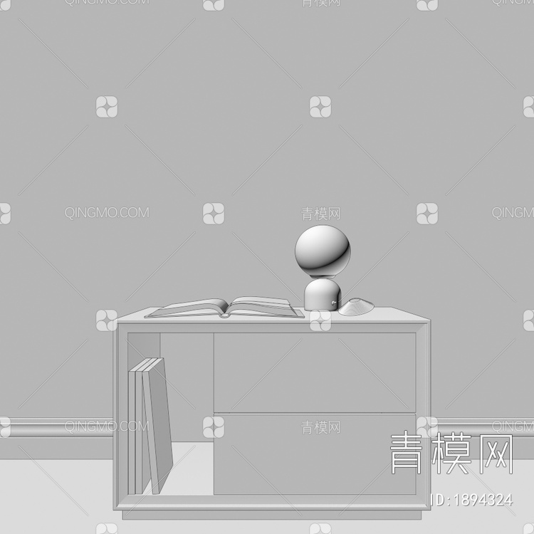 柠檬黄，儿童，床头柜3D模型下载【ID:1894324】