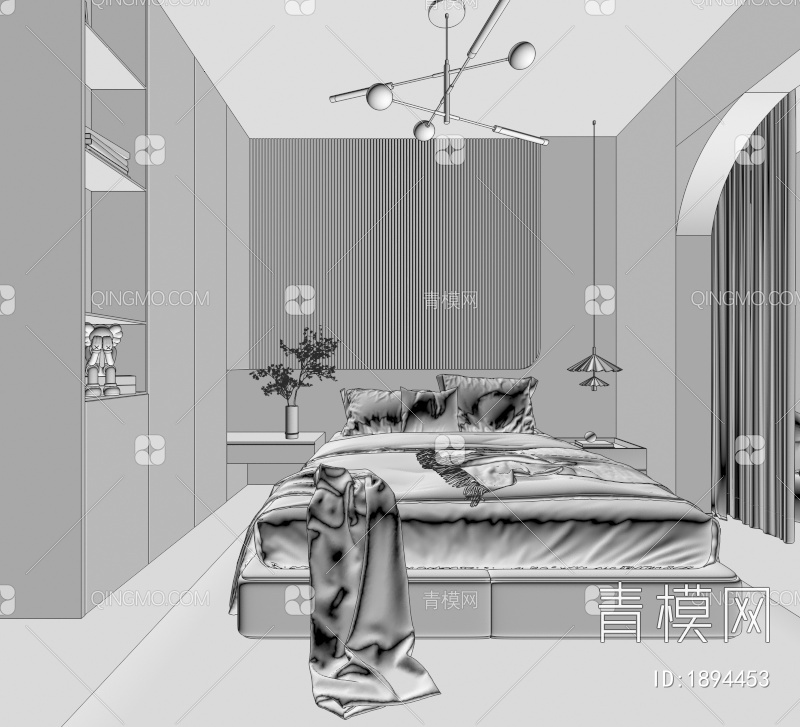 卧室，主人房，主卧3D模型下载【ID:1894453】