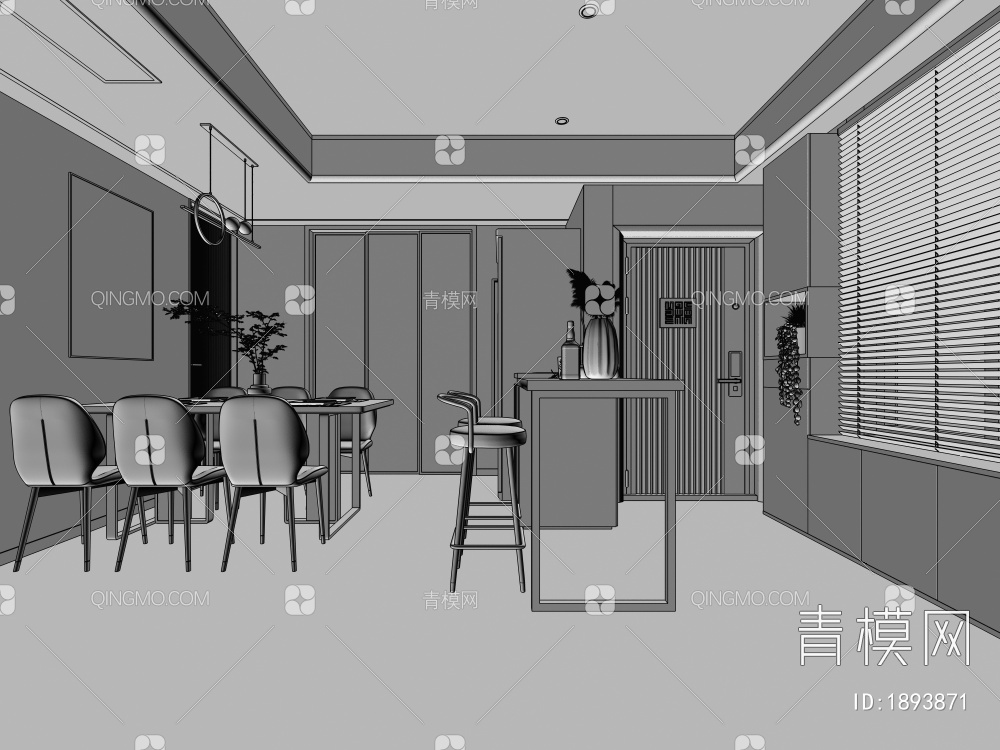 客餐厅3D模型下载【ID:1893871】