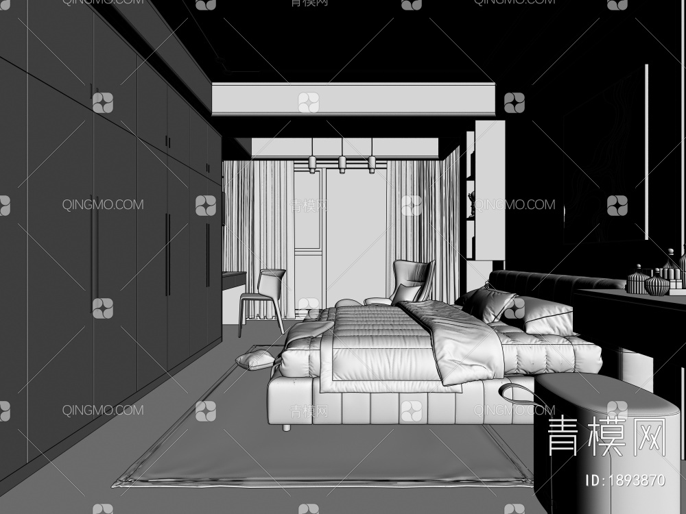 卧室3D模型下载【ID:1893870】